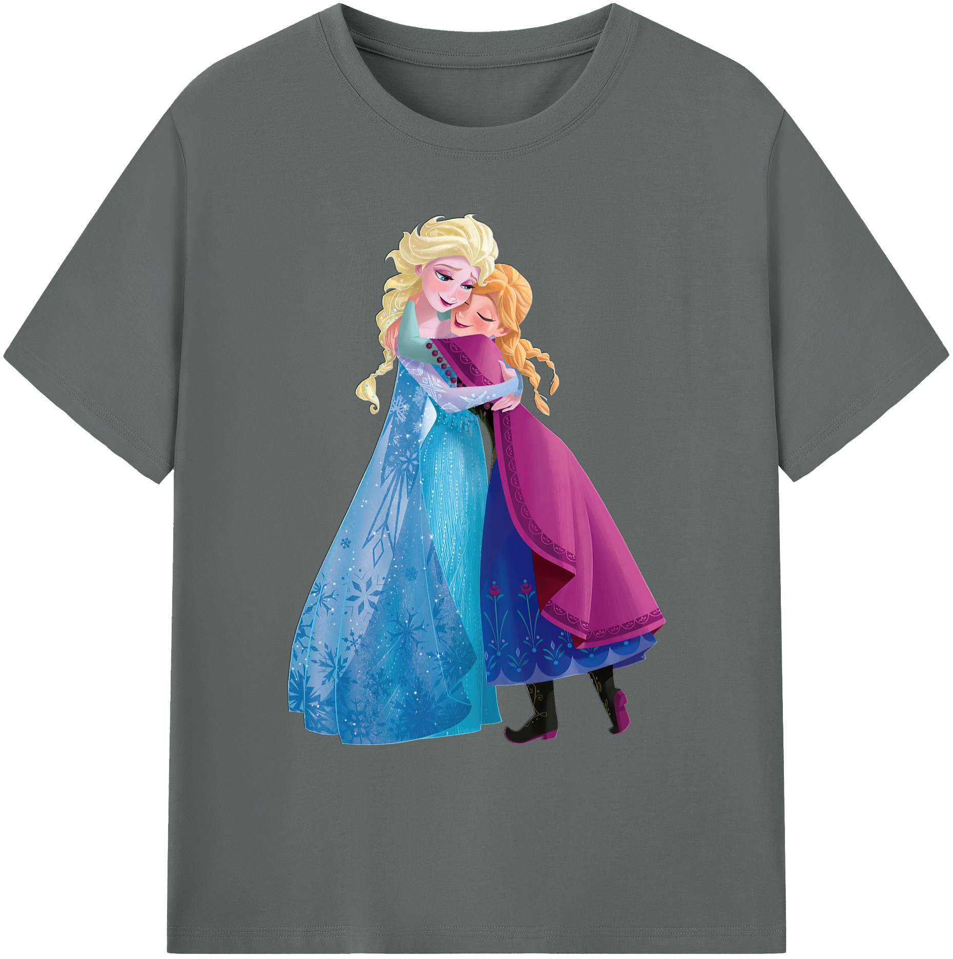 （画像用） アナと雪の女王 アンナ エルサ Frozen Anna Elsa 綿100％ メンズ半袖Tシャツ｜肌触りやわらか＆通気性